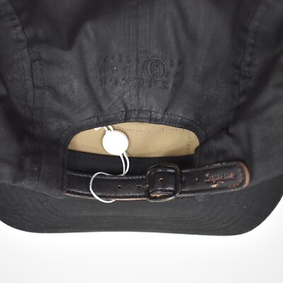 NWT Supreme Maison Margiela MM6 Black Paint Box Logo Hat Camp Cap