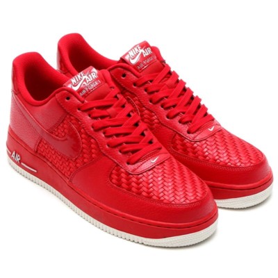 Nike Air Force 1 07 LV8 Triple Gym Red White PATENT Leather Carbon