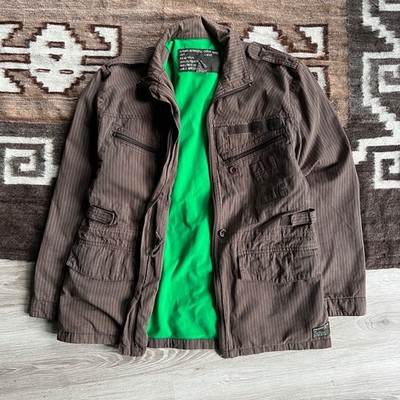 Stussy Authentic Outer Gear Brown Pinstripe Green Lining Utility