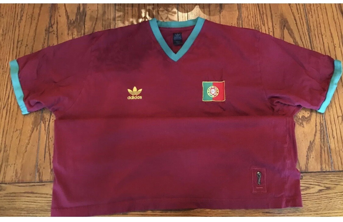 1974 vintage adidas official fifa portugal t-shirt w/patch 🇵🇹 | eBay