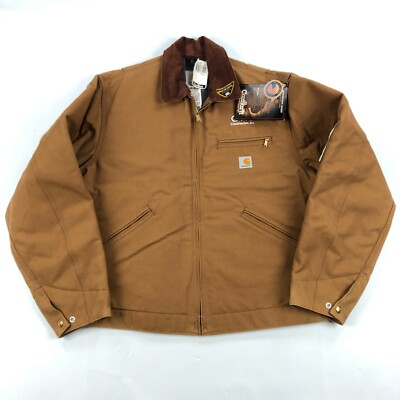 Vintage Carhartt J01 BRN Detroit Jacket Size 44 Duck Canvas