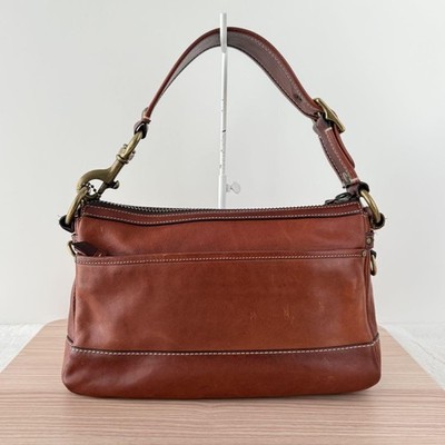 COACH 65th Legacy Turnlock One Shoulder Bag Leather Brown Used