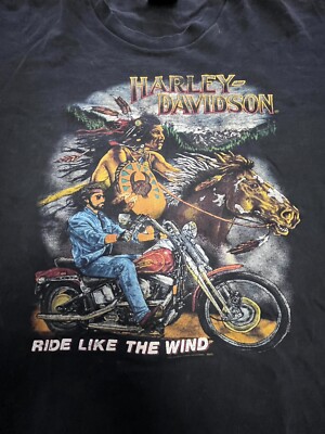 Vintage 90s Harley Davidson Ride Like The Wind Biker T-Shirt XL