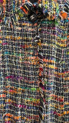 Chanel 98P Spring 1998 Runway Rainbow Tweed Skirt Suit 42 Karl
