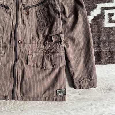 Stussy Authentic Outer Gear Brown Pinstripe Green Lining Utility