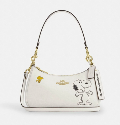 COACH x PEANUTS Teri Shoulder Bag Snoopy Chalk Multi CBJ76 Outlet