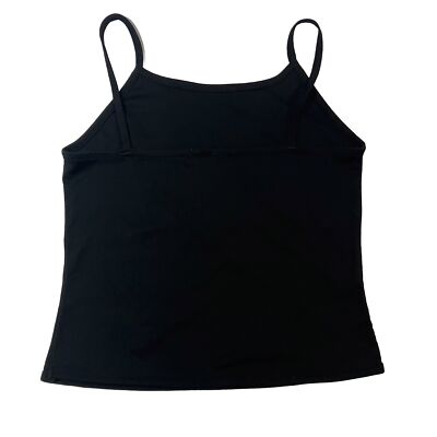 Vintage Y2K 2000s Black Spaghetti Strap Cropped Top Tank Trendy
