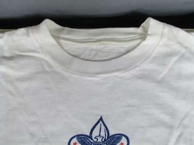 Vintage 1960s Boy Scout Be Prepared White Cotton Single Stitch T