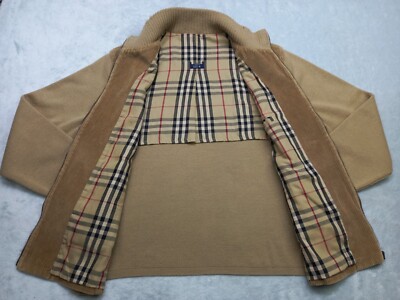 BURBERRY LONDON Corduroy Jacket Coat Merino Wool Nova Check Men's