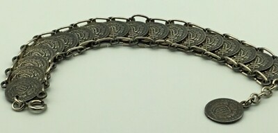 Vintage Silver Coin Bracelet 5 Centesimi 1936 Repubblica DI S