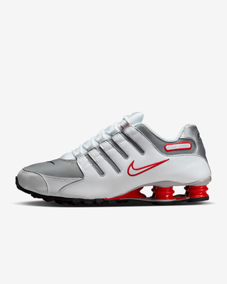 Nike Shox NZ Men's Shoes in White/Sport Red/Cool Grey Trainers | eBay