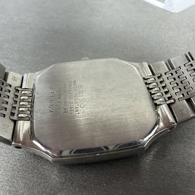 Seiko Tank Watch Men 31mm Silver Dial Silver Tone Octagon 6030