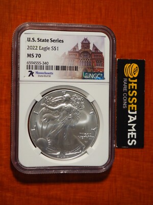 2022 AMERICAN SILVER EAGLE NGC MS70 U.S. STATE SERIES