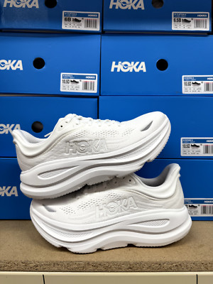 Hoka One One Bondi 9 White 1162012-WWH Womens Running Sneaker New