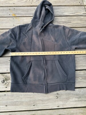 Sun Faded Black Nautical Zip Hoodie Vtg Cotton Xl Sweatshirt | eBay