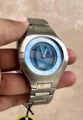 y2k 00s FOSSIL Big Tic JR-8051 Light Blue Animated Watch, Box Tags