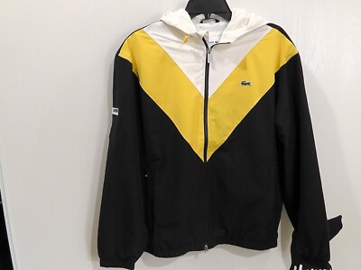 LACOSTE Navy Blue/Yellow/White Lightweight Colorblocked Hooded