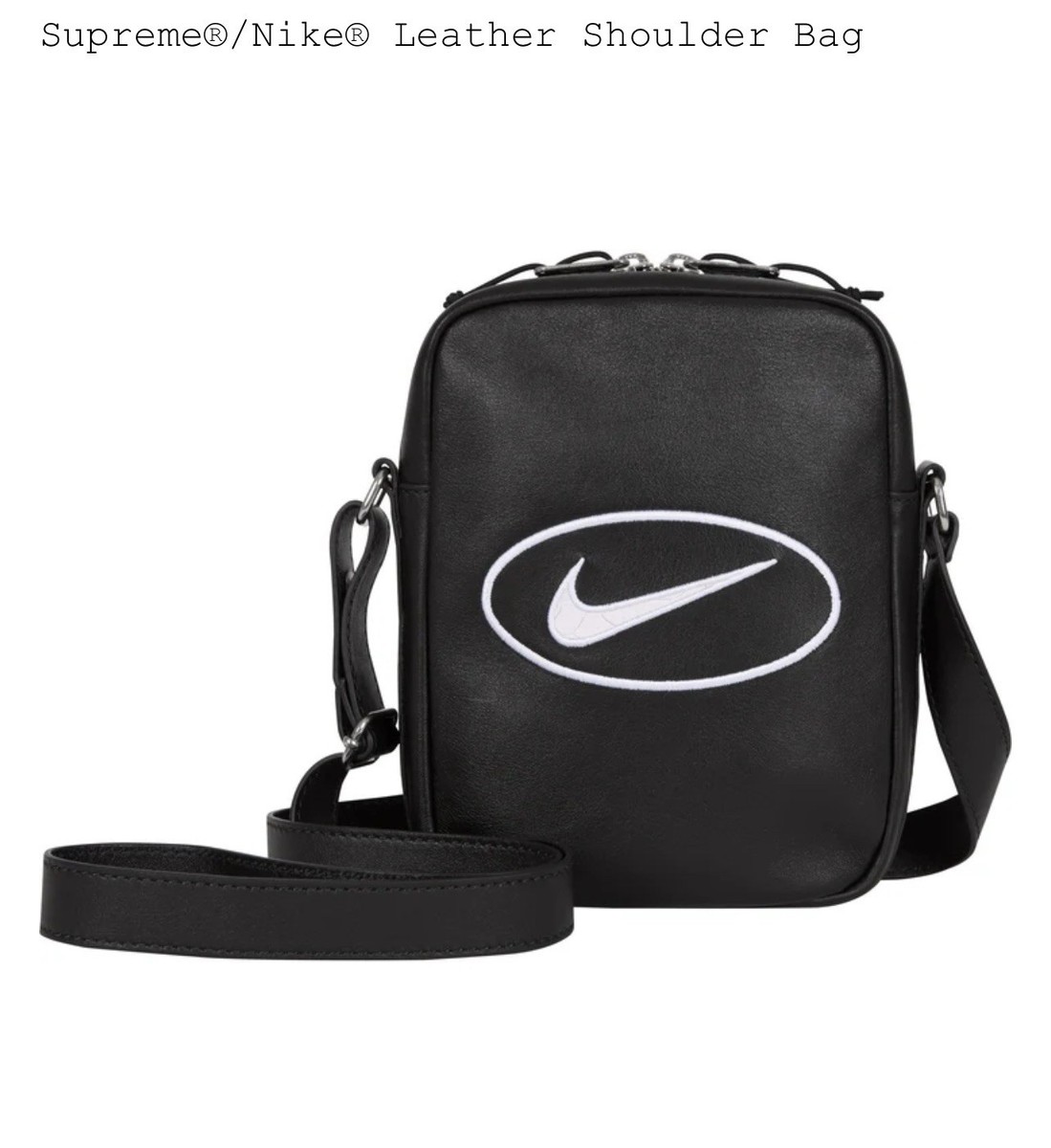 Supreme®/Nike® Leather Shoulder Bag Style: Black SS25 | eBay