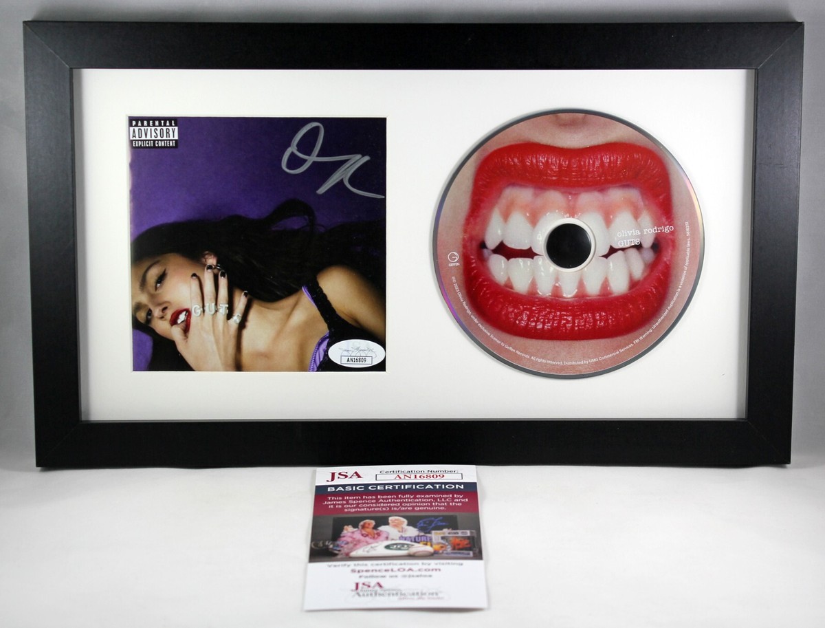 FRAMED OLIVIA RODRIGO SIGNED GUTS CD NEW ALBUM 2023 AUTOGRAPHED