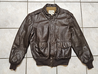 VINTAGE COOPER SADDLERY USAAF TYPE A-2 FLIGHT LEATHER JACKET SZ