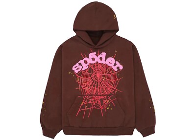 Spider Worldwide Sp5der Brown OG Web Pullover Hoodie XXL | eBay