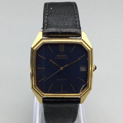 Vintage Seiko Lassale Watch Mens 30mm Gold Tone Date 5932-5019 New