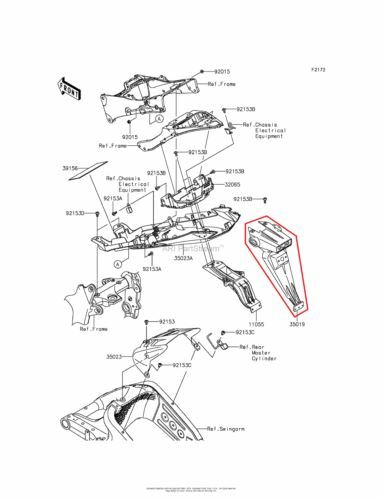 NEW OEM KAWASAKI NINJA ZX-6R REAR FENDER FAIRING FLAP BLACK | eBay