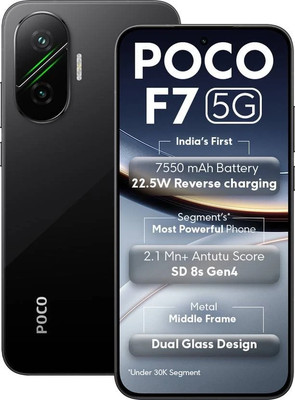 POCO F7 5G (Silver 512 GB 12 GB ) 8s Gen 4 Processor NFC 6.83