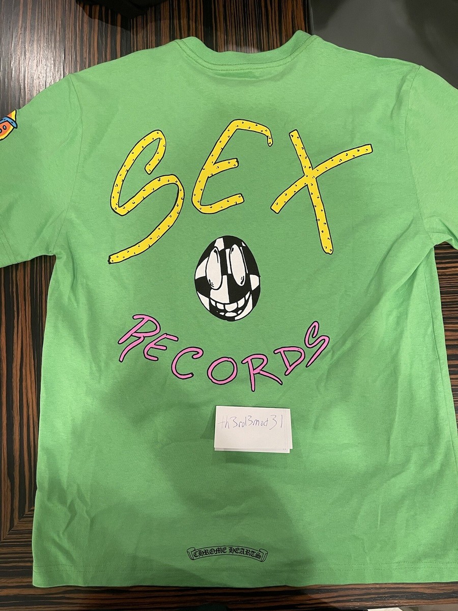 Chrome Hearts Matty Boy Sex Records Green Short Sleeve T-Shirt