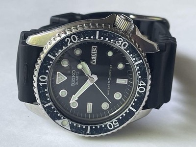 Seiko 6458-6000 Vintage Diver Watch Quartz Black Dial 37.5mm Used