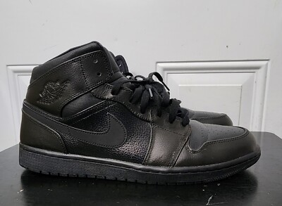 Size 13 - Air Jordan 1 Mid Black (2015 ) 554724-030 | eBay