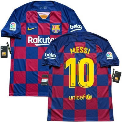 2019/20 Barcelona Home Jersey #10 Messi Large Nike Soccer La Liga