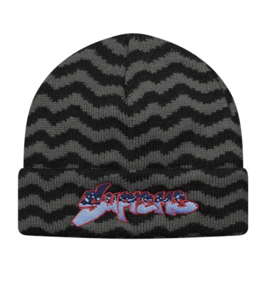 New Supreme Zig Zag Stripe Beanie FW17 OS authentic Rare Black | eBay