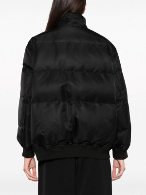 Theory Oversized Down Puffer Bomber Jacket Aero Nylon in Black