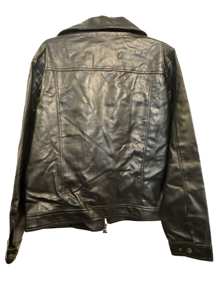 Vintage 90s Emporio Collezione Mens Leather Jacket Medium Black
