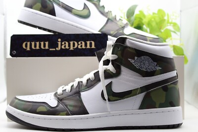 Nike Air Jordan 1 High Golf Camo / White DQ0660-300 Men's US3.5-14