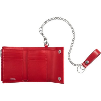 Supreme Leather Chain Wallet RED (NO BOX) | eBay