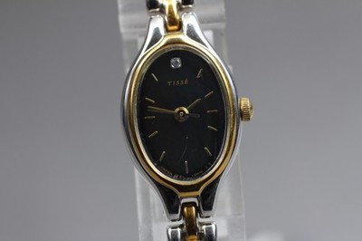 EXC+5] SEIKO TISSE 1F21-5A00 Gold Black Dial Quartz Women's Watch