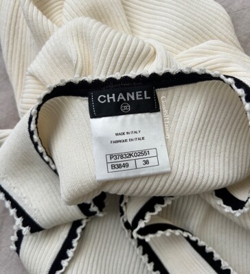 Auth Chanel Classic CC Logo White Knit Tank Top - Size 38 | eBay