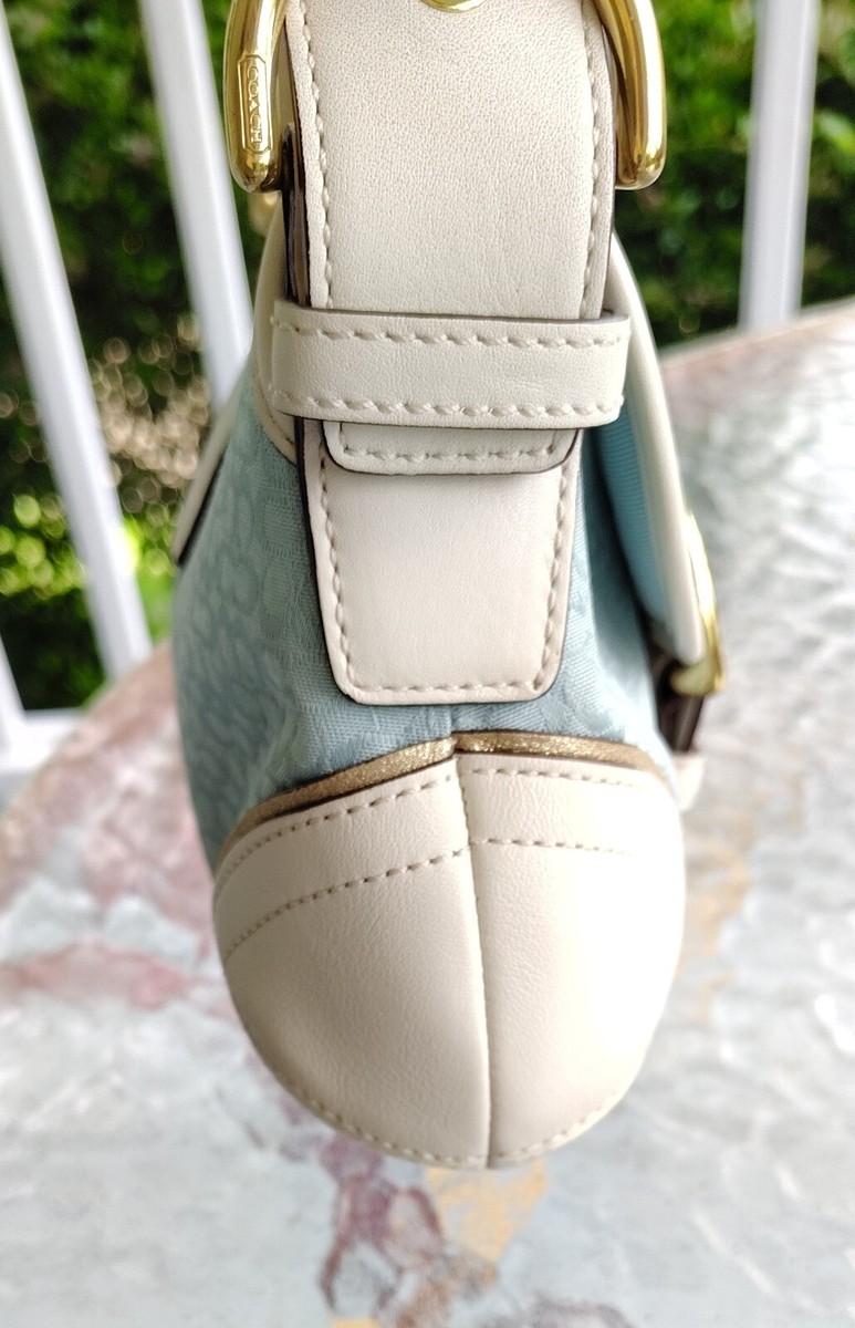 Coach Vintage 1457 Soho Y2K Blue Signature C Canvas & White
