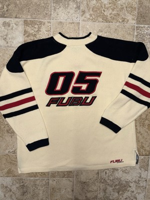 Fubu Sport Knit Sweater Vintage Y2K #90s Size XL Red Black Cream