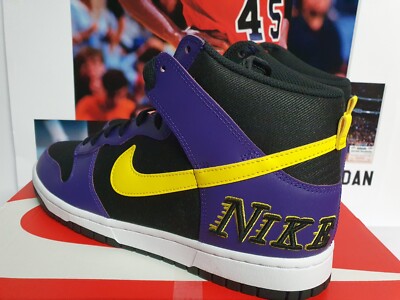 Nike DUNK HIGH PREMIUM LAKERS Men's UK 10 EUR 45 (DH0642 001) | eBay