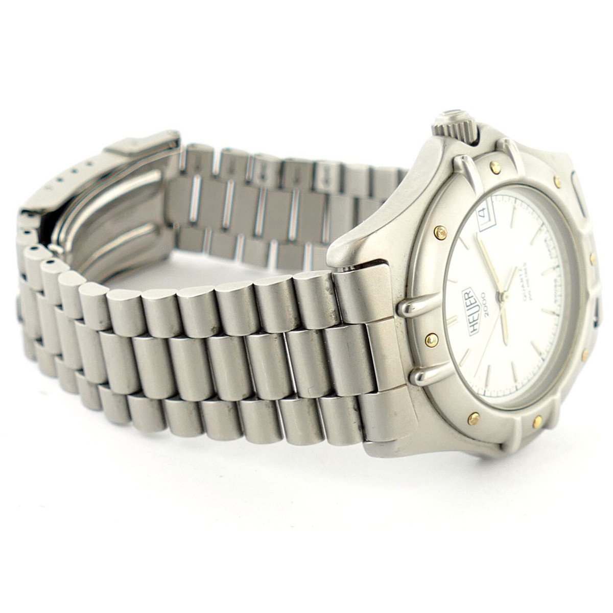 HEUER 2000 954.006 WHITE DIAL STAINLESS STEEL QUARTZ MIDSIZE WATCH