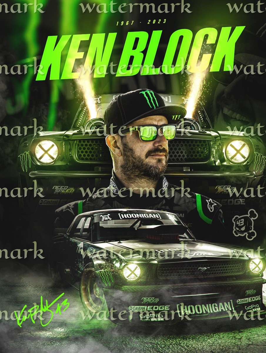KEN BLOCK AMERICAN RALLY DRIVER SIGNED AUTOGRAPH REPRINT POSTER