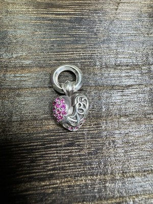 chrome hearts style pink diamond heart pendant | eBay