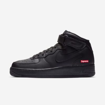 Supreme × Nike Air Force 1 Mid Black FZ8784-001 US Men's Size | eBay