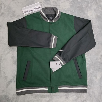 Nike Team Green Letterman Jacket Full-Snap DJ5971-341 Men's Sz XL