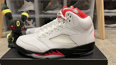 Jordan 5 Retro Fire Red Silver Tongue OG 2020 Nike Air - Size 9.5