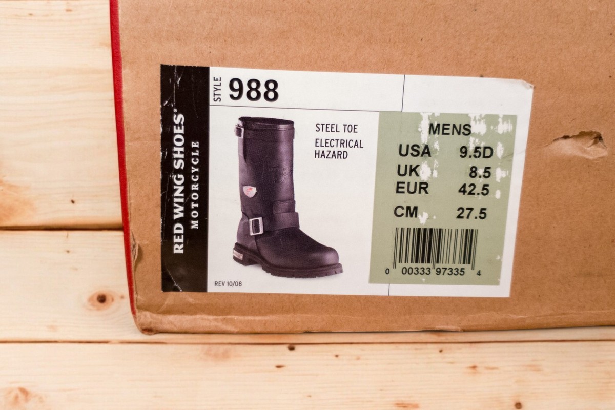 Red Wing 988 Biker Boots Size 9.5D (Steel Toe) (China) | eBay