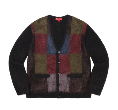 Supreme Brushed Grid Cardigan Sweater Mohair Black Medium SS22 | eBay